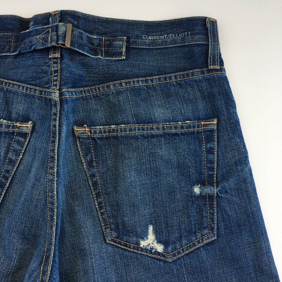 Current/Elliott The Buckle Back Button Fly Selvedge Jeans 30 - Picture 2 of 11